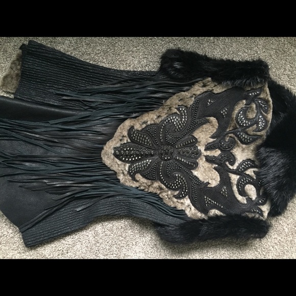 Unique, Original, Hand made Leather/Fur Vest - Picture 1 of 8
